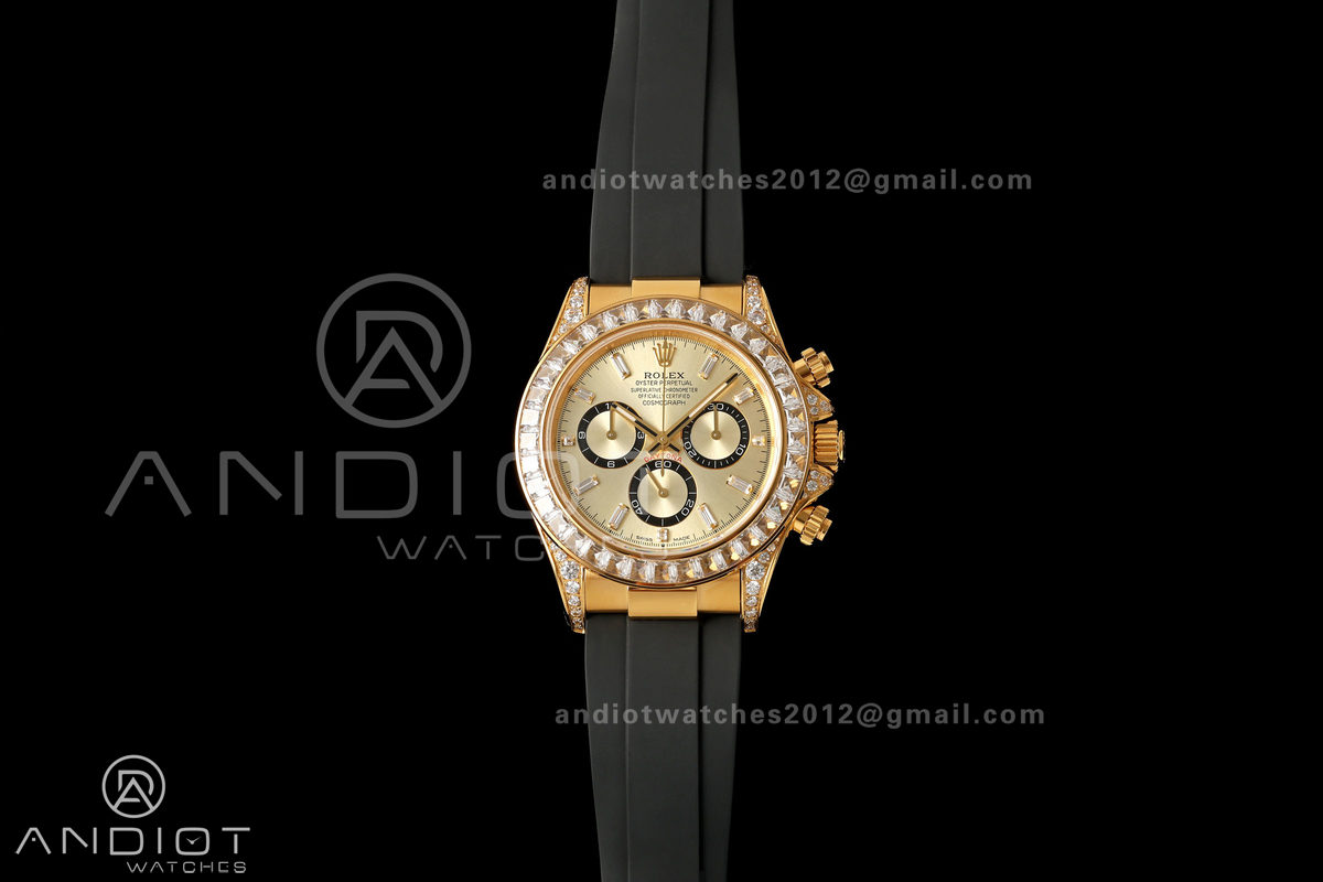 Daytona 126538 Gain Weight Diamond Bezel YG QF YG Dial T Diamond On Oysterflex Strap SH4131 (Free Sprung)